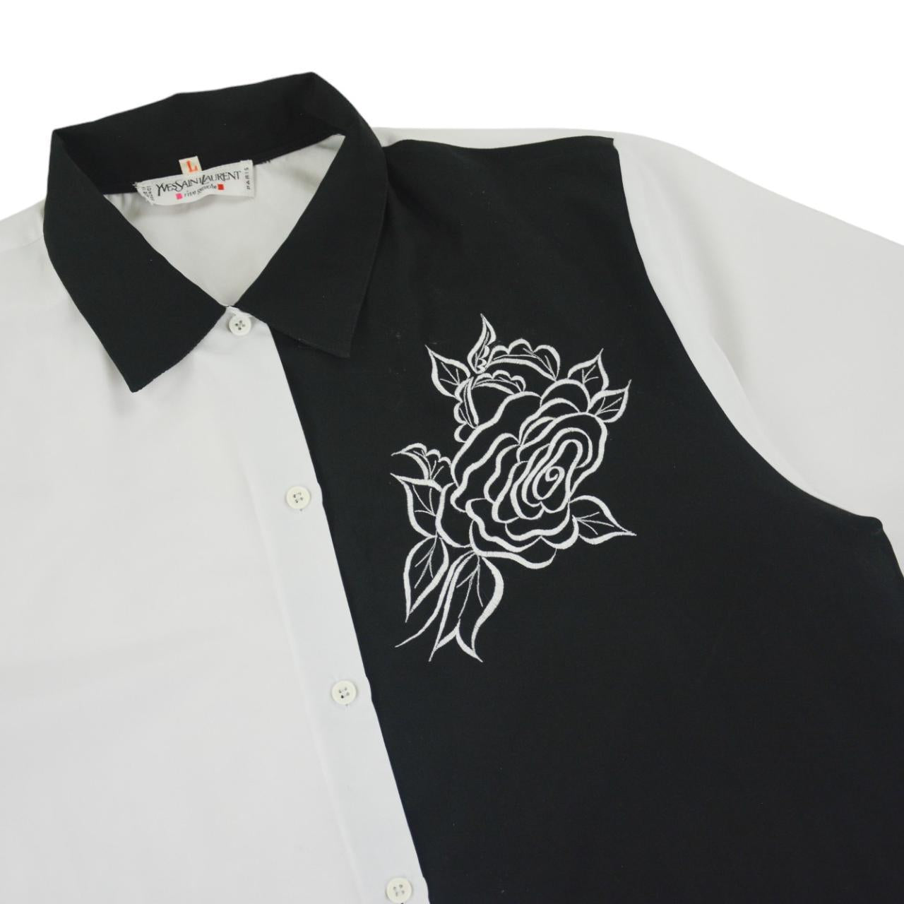 Vintage YSL Yves Saint Laurent Short Sleeve Shirt Size L
