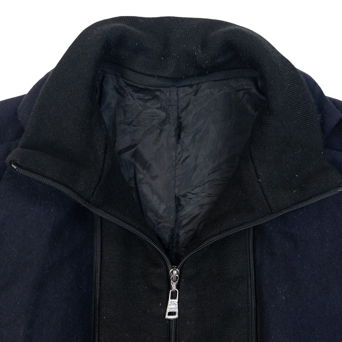 Vintage 2000s Burberry Black Label Wool Blazer With Zip Out Knit Layer in navy, photo 5