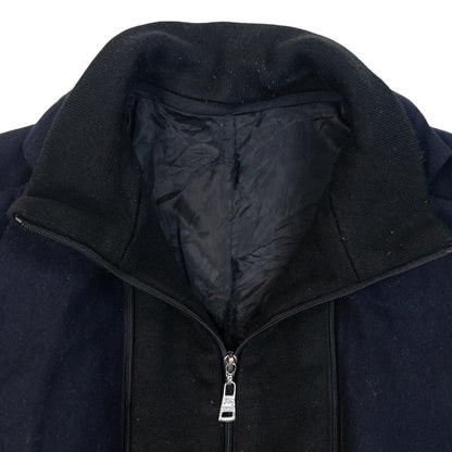 Vintage 2000s Burberry Black Label Wool Blazer With Zip Out Knit Layer in navy, photo 5