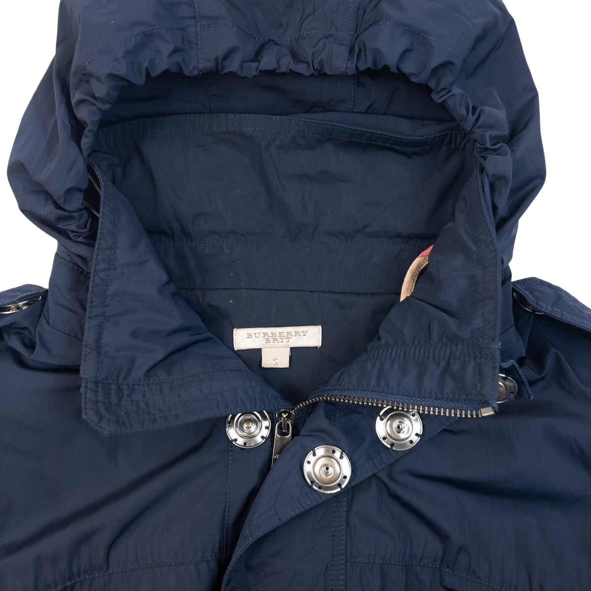 Vintage 2000s Burberry Brit Hooded Jacket in navy, photo 4