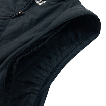 Vintage 2000s Burberry Golf Quilted Zip Up Vest in black, photo 5
