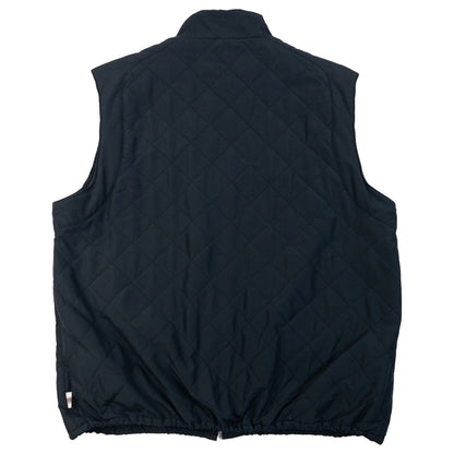 Vintage 2000s Burberry Golf Quilted Zip Up Vest in black, photo 2
