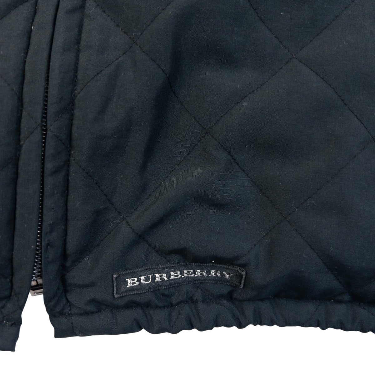 Vintage 2000s Burberry Golf Quilted Zip Up Vest in black, photo 7
