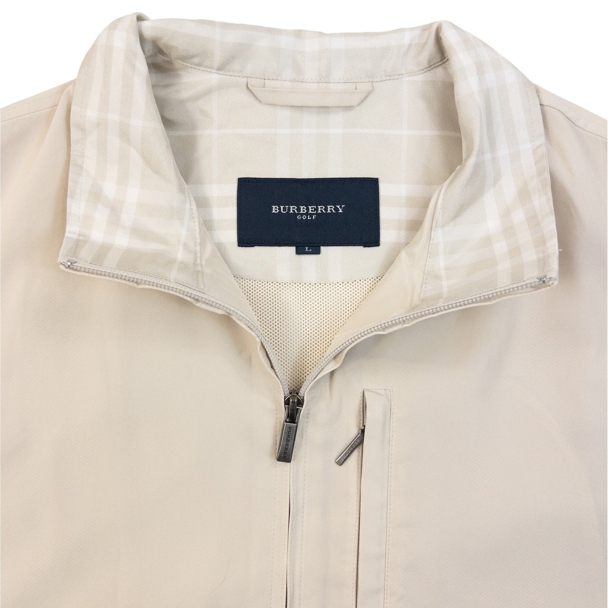 Vintage 2000s Burberry Golf Zip Up Vest in cream, photo 3