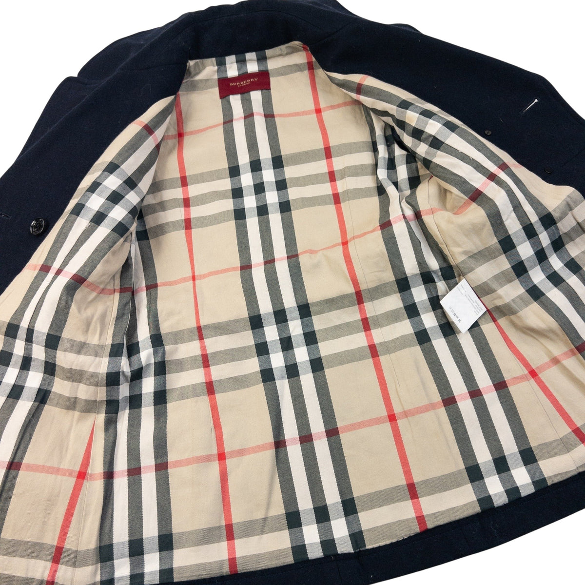 Vintage 2000s Burberry London Double Breasted Wool Peacoat Jacket in navy, photo 5