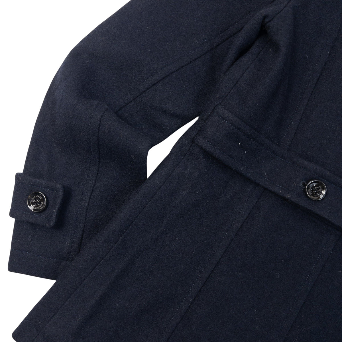 Vintage 2000s Burberry London Double Breasted Wool Peacoat Jacket in navy, photo 7