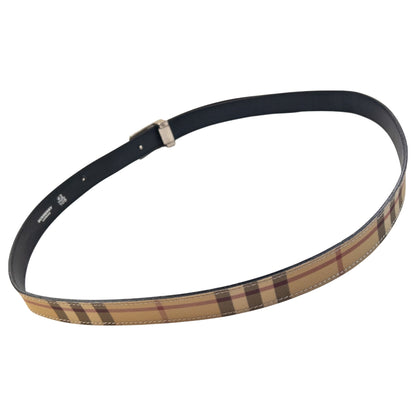 Vintage 2000s Burberry London Nova Check Plate Buckle Belt in beige, photo 5