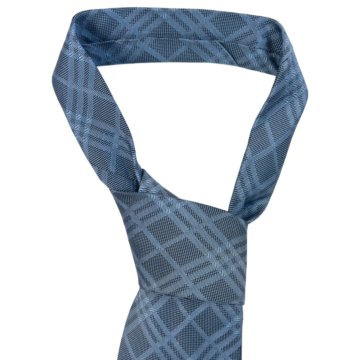 Vintage 2000s Burberry London Nova Check Silk Tie in blue, photo 2