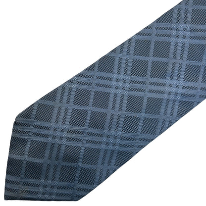 Vintage 2000s Burberry London Nova Check Silk Tie in blue, photo 5