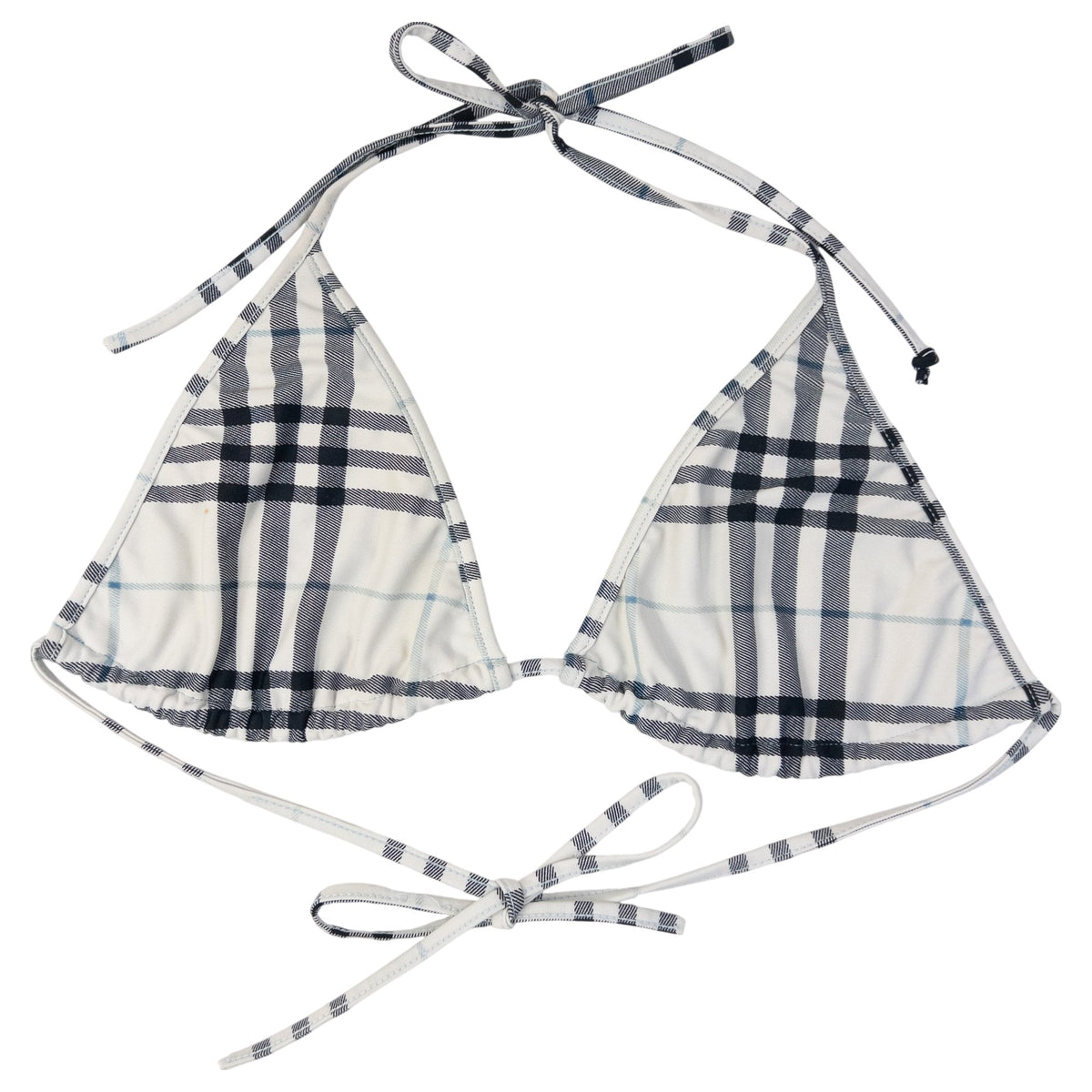Vintage 2000s Burberry London Nova Check Triangle Bikini in white, photo 2