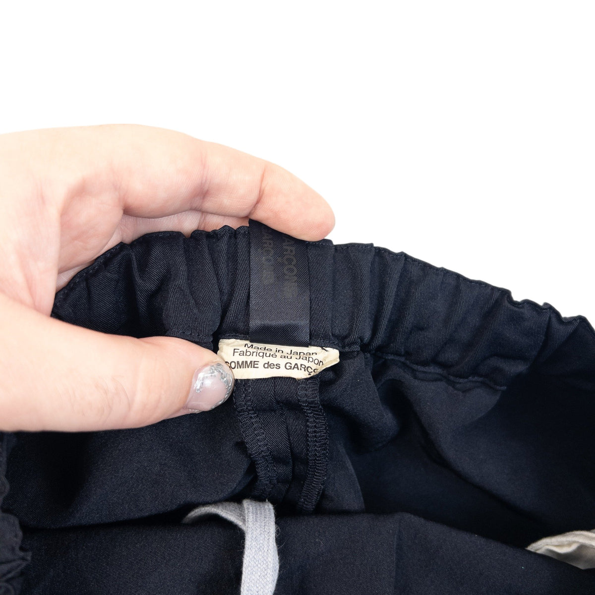 Vintage 90s Comme Des Garçons Elastic Waist Maxi Skirt in black, photo 6