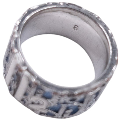 Vintage 2000s Dior Trotter Monogram Logo Band Ring in silver, photo 6