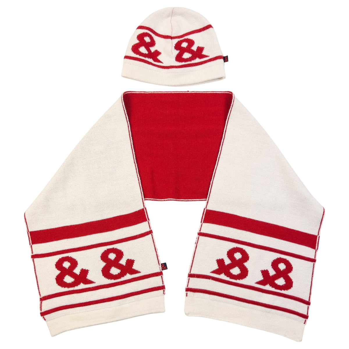 Vintage 2000s Dolce & Gabbana Ampersand Logo Reversible Scarf And Beanie Set, photo 2