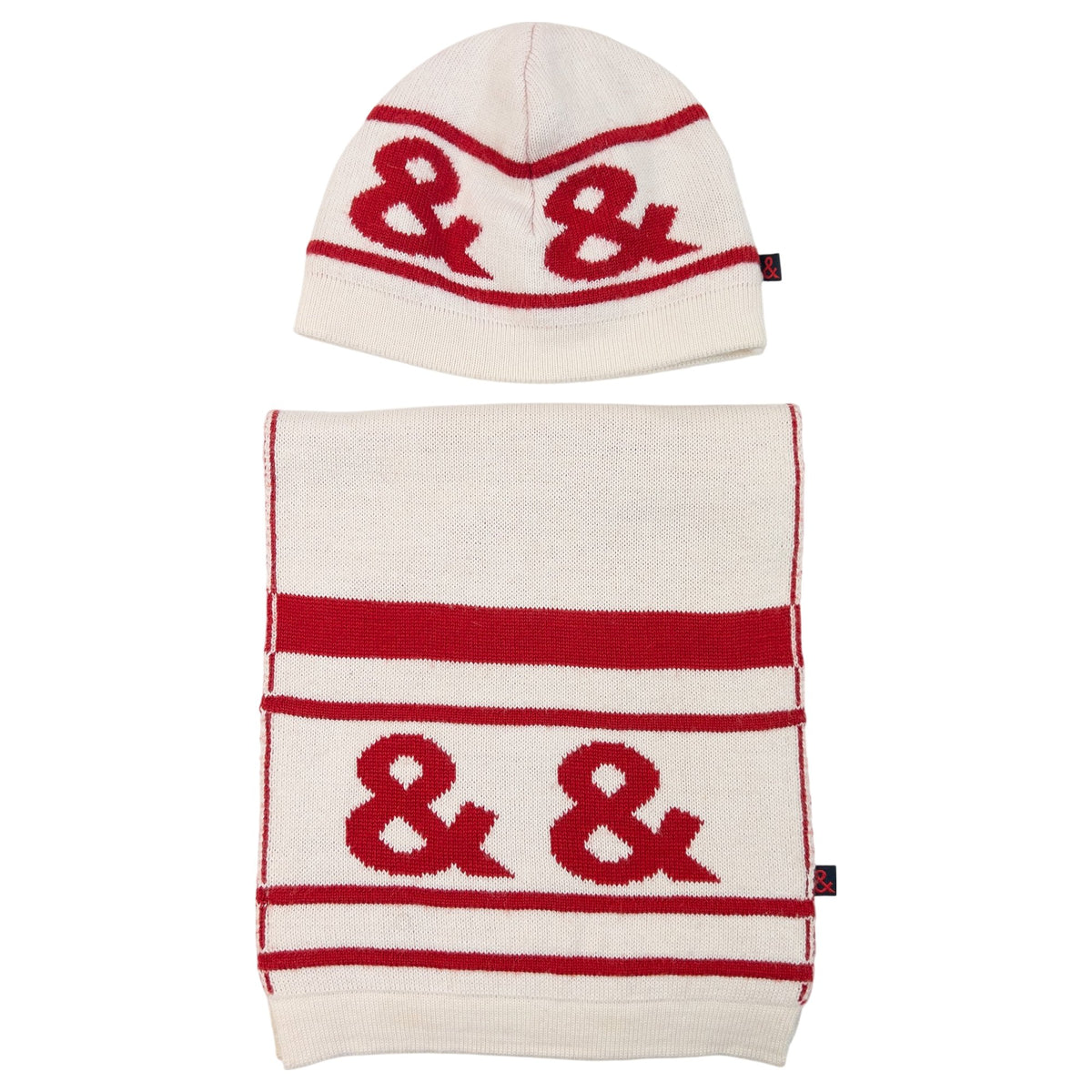 Vintage 2000s Dolce & Gabbana Ampersand Logo Reversible Scarf And Beanie Set, photo 4