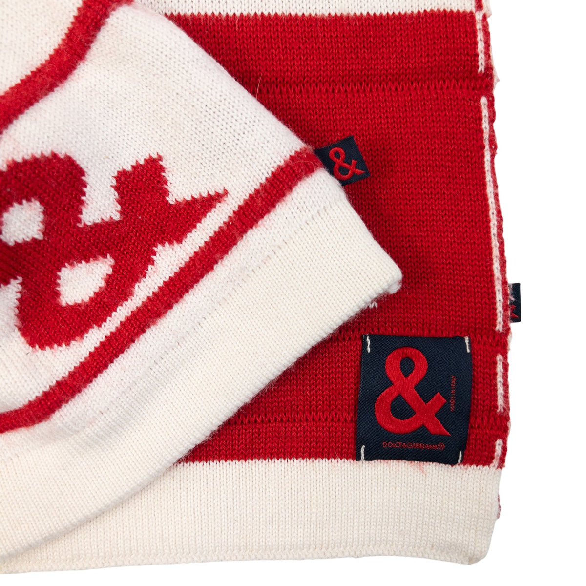 Vintage 2000s Dolce & Gabbana Ampersand Logo Reversible Scarf And Beanie Set, photo 6