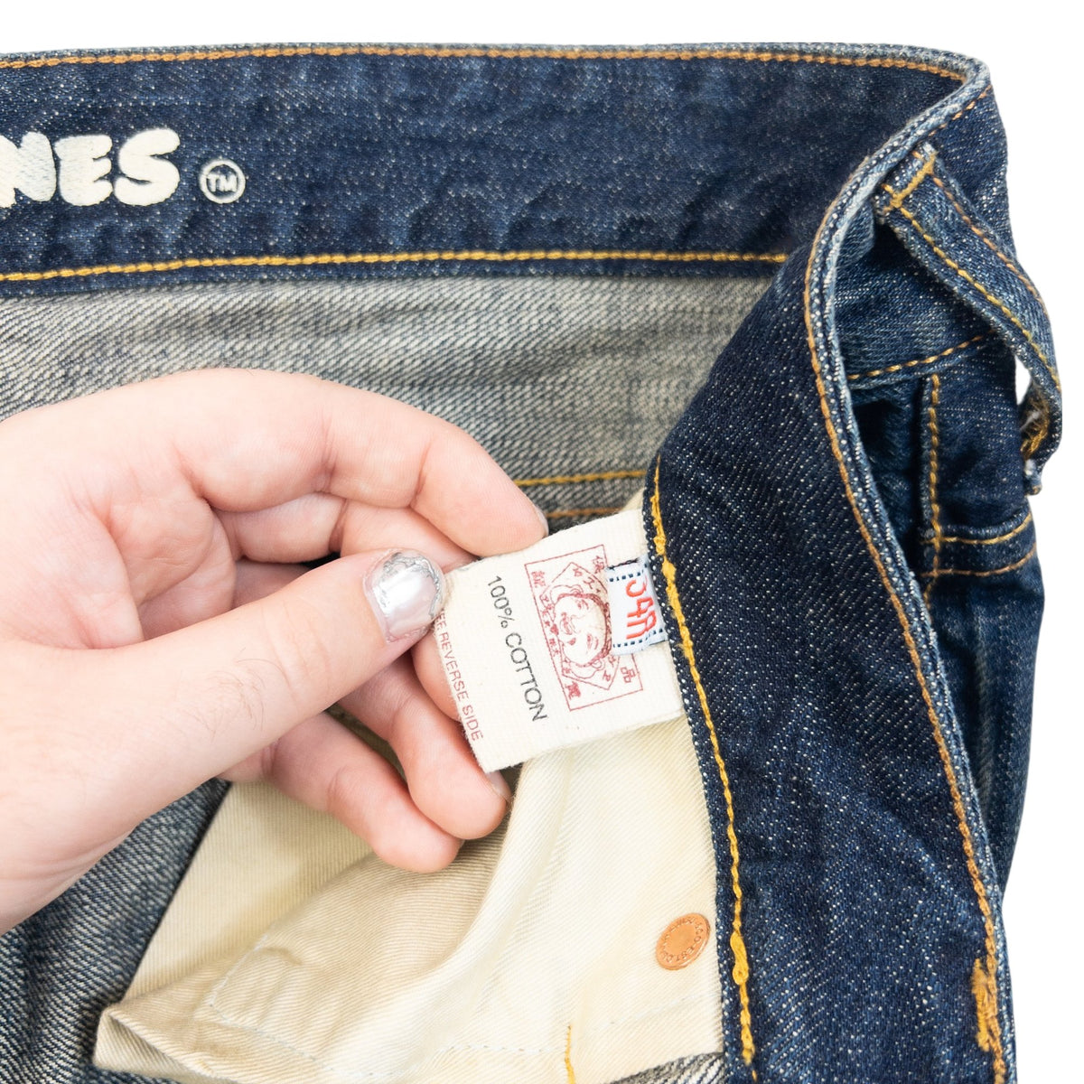 Vintage 2000s Evisu Genes Daicock Seagull Print Straight Leg Jeans in blue, photo 7