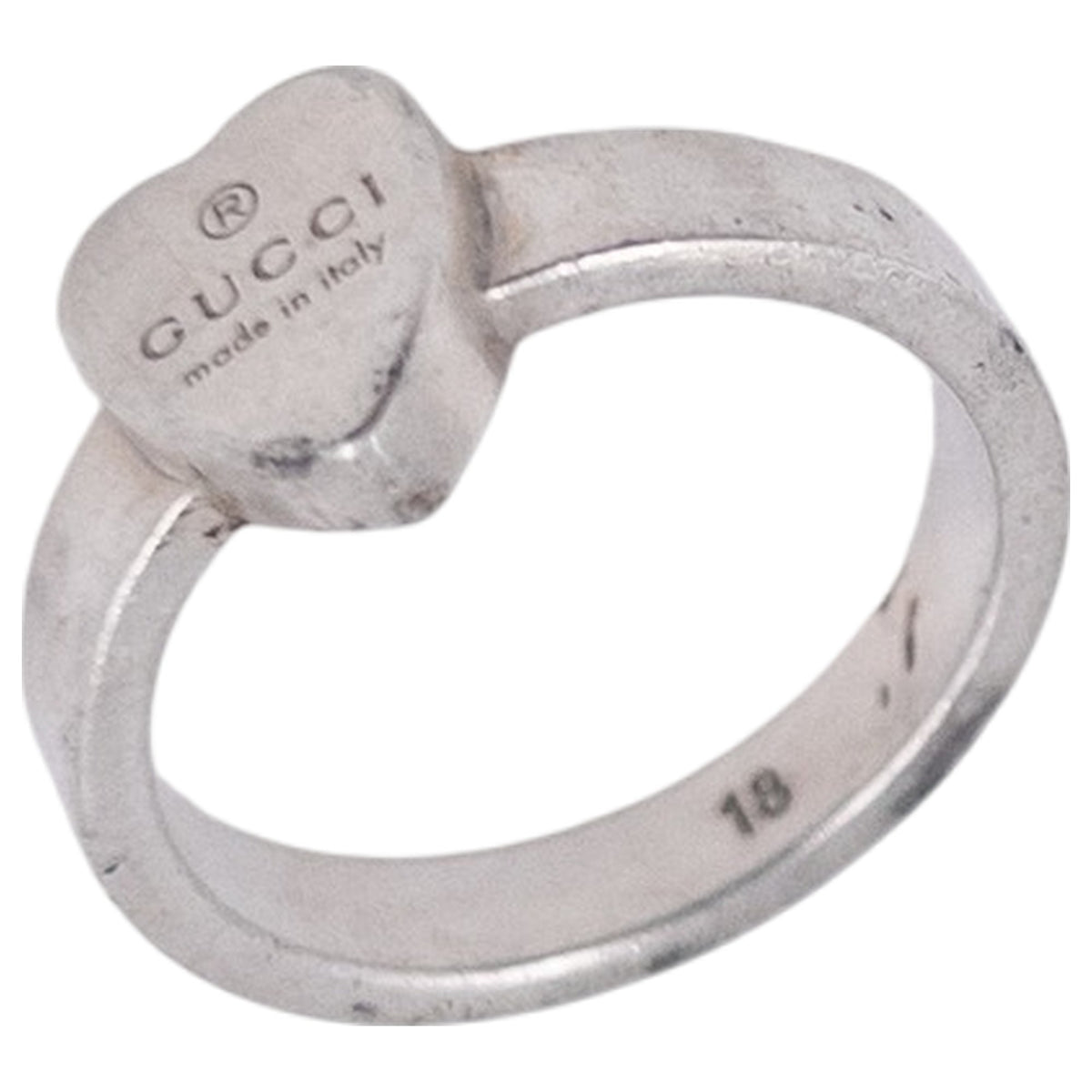 Vintage 2000s Gucci Heart Tag Sterling Silver Ring, photo 2