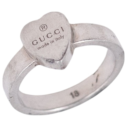 Vintage 2000s Gucci Heart Tag Sterling Silver Ring, photo 4