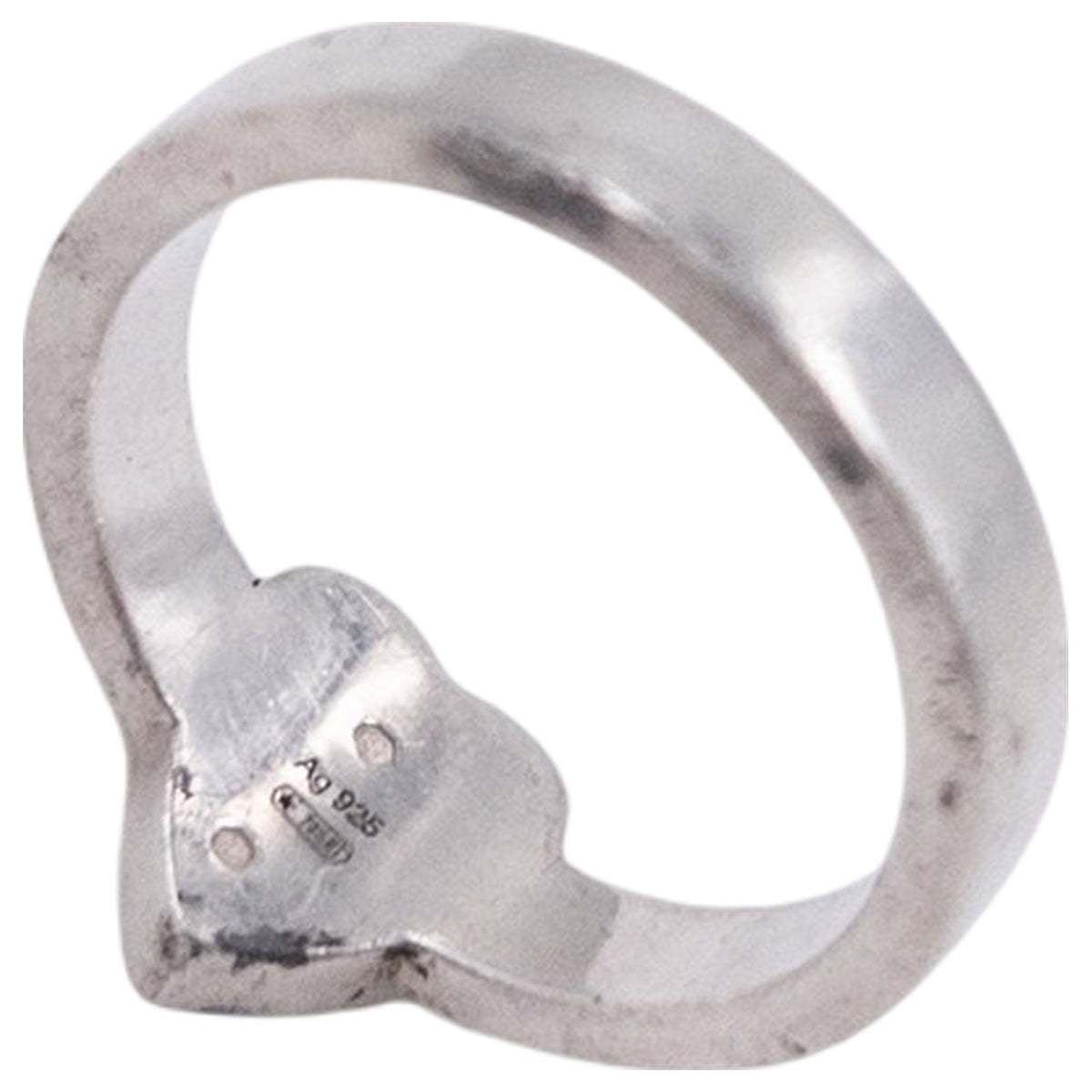 Vintage 2000s Gucci Heart Tag Sterling Silver Ring, photo 5