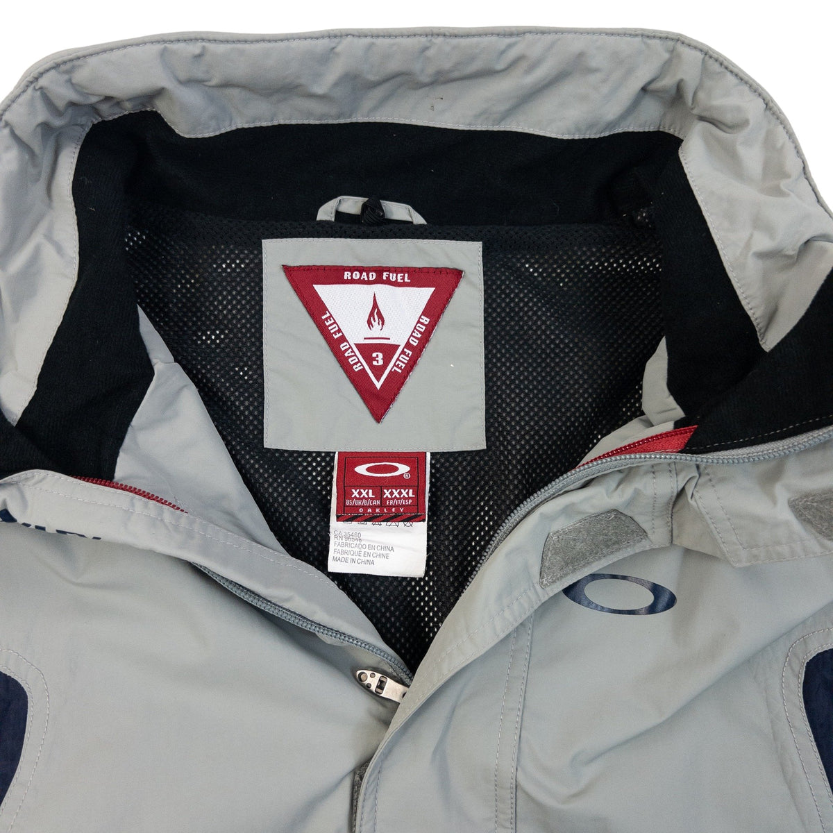 Vintage 2000s Oakley Road Fuel Zip Up Colour Block Jacket in grey, photo 3