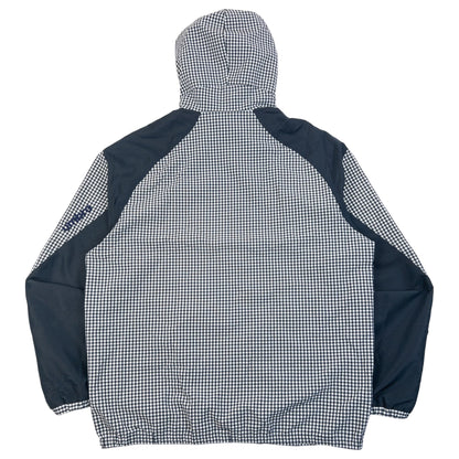 Vintage 2000s Umbro Gingham Zip Up Hooded Jacket in navy, photo 3