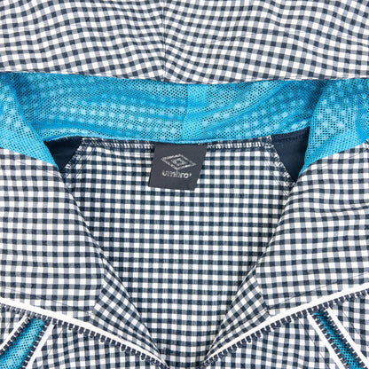 Vintage 2000s Umbro Gingham Zip Up Hooded Jacket in navy, photo 7
