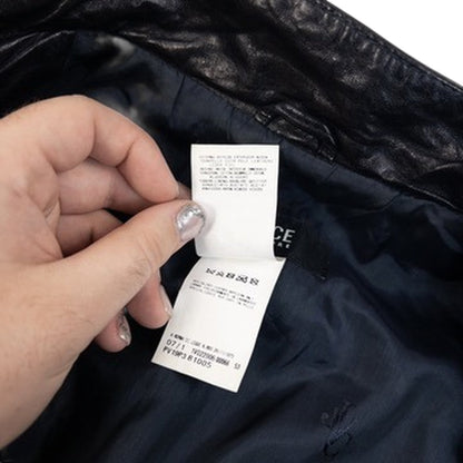 Vintage 2000s Versace Jeans Couture Leather Zip Up Jacket in black, photo 5