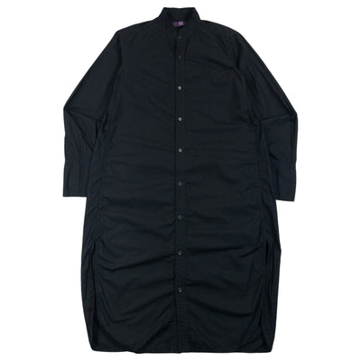 Vintage 2000s Yohji Yamamoto Y's Button Up Long Sleeve Dress in black, band collar