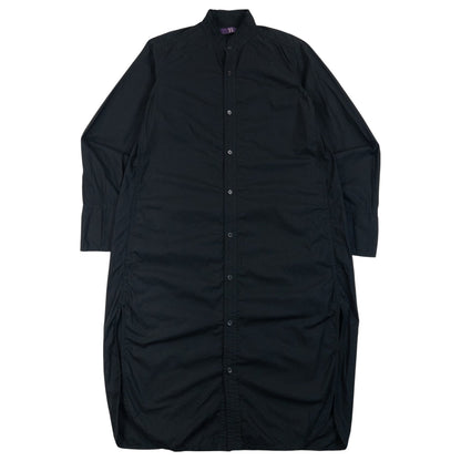 Vintage 2000s Yohji Yamamoto Y's Button Up Long Sleeve Dress in black, band collar