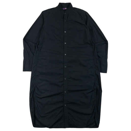 Vintage 2000s Yohji Yamamoto Y's Button Up Long Sleeve Dress in black, band collar