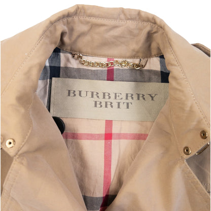 Vintage 2010s Burberry Brit Belted Trench Jacket in beige, photo 4