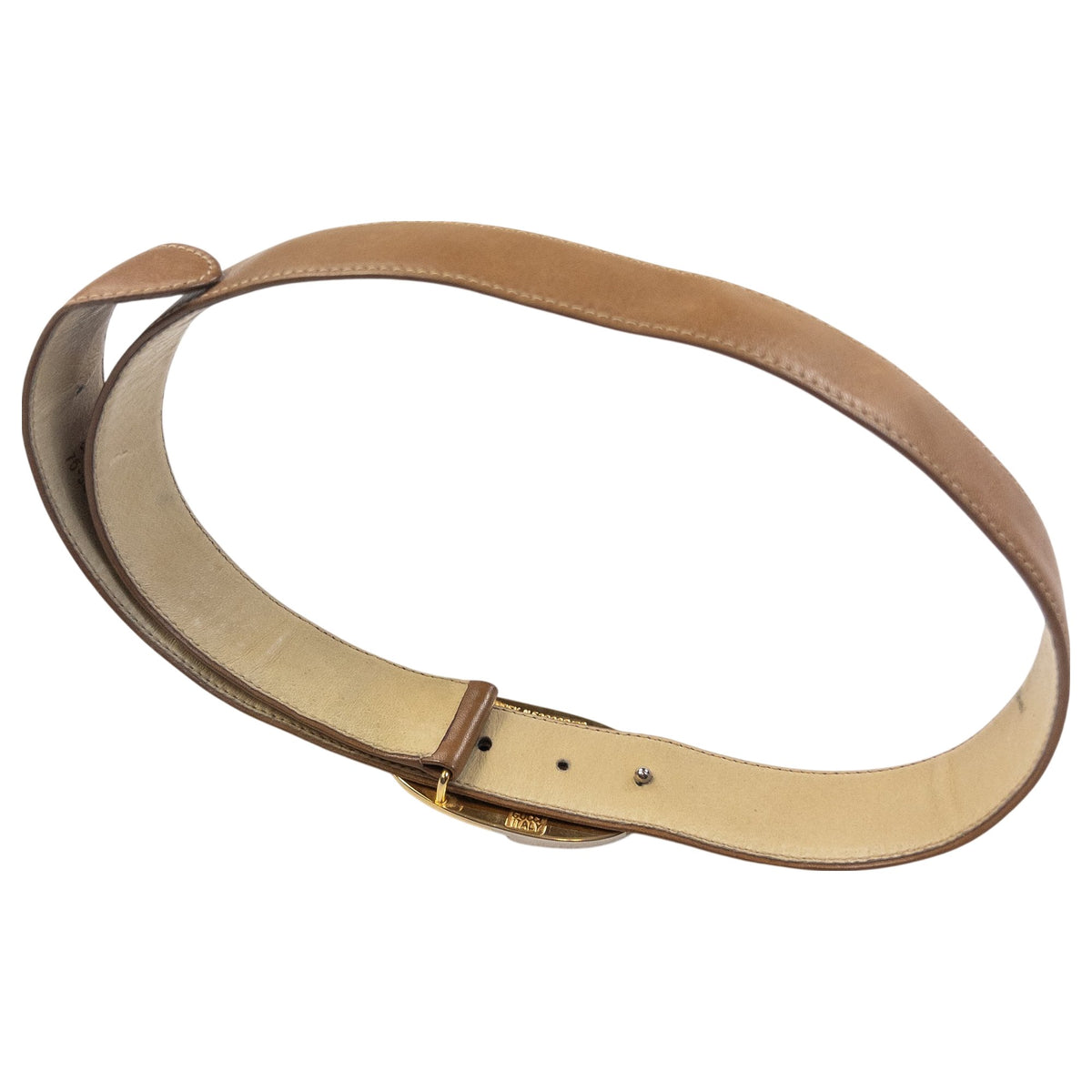 Vintage 80s Gucci Two Tone GG Buckle Leather Belt in brown, photo 4