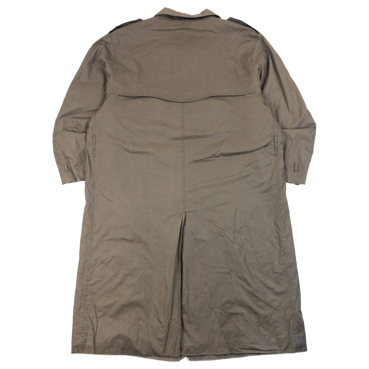Vintage 90s Burberry Nova Check Lined Long Mac Jacket in khaki, photo 2