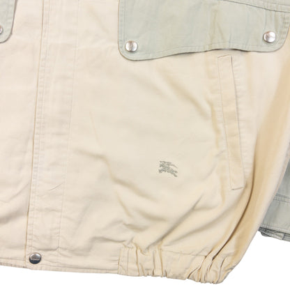 Vintage 90s Burberrys Colour Block Zip Up Jacket in beige, photo 6