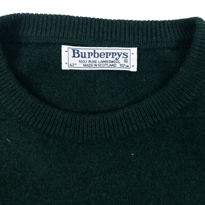 Vintage 90s Burberrys Crest Logo Lambswool Jumper in green, photo 5