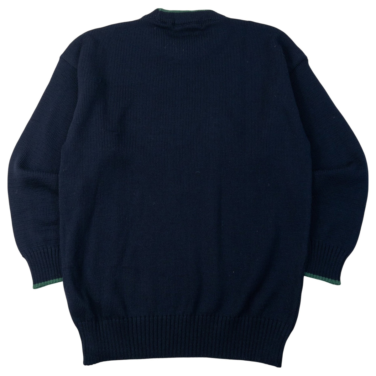 Vintage 90s Burberrys Knight Crest Logo Knit Jumper in navy, photo 2