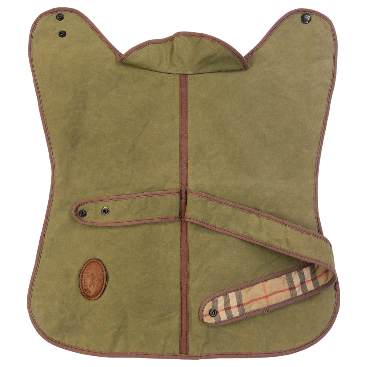 Vintage 90s Burberrys Nova Check Lined Dog Jacket in khaki, photo 4