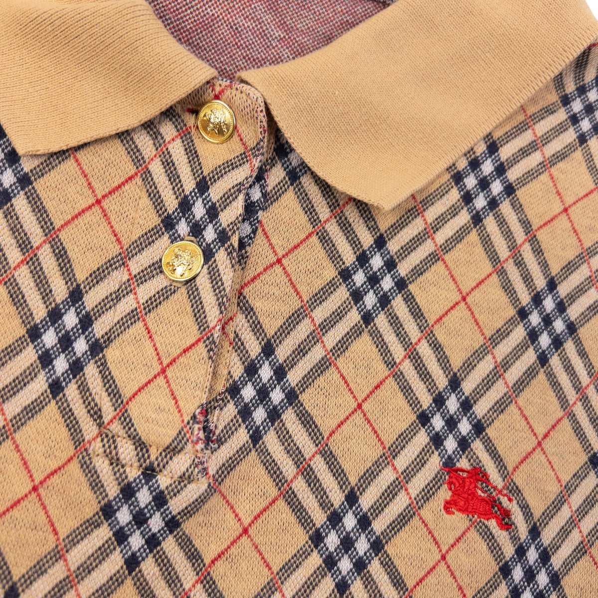 Vintage 90s Burberrys Nova Check Polo Shirt in beige, photo 4
