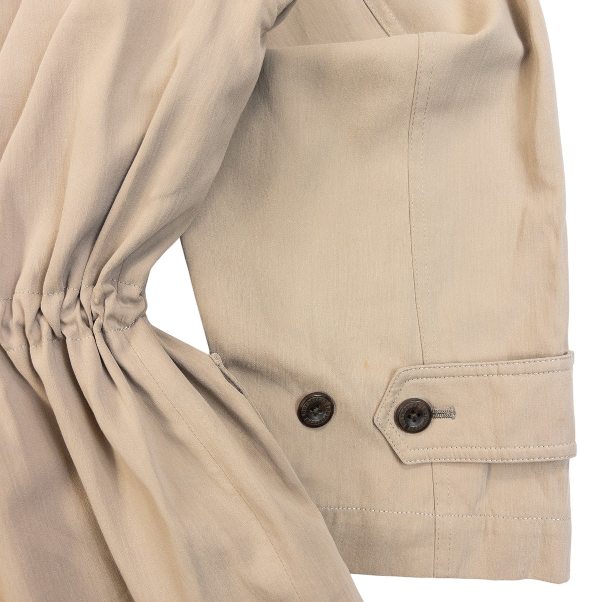 Vintage 90s Burberrys Zip Up Button Up Drawstring Waist Jacket in beige, photo 5
