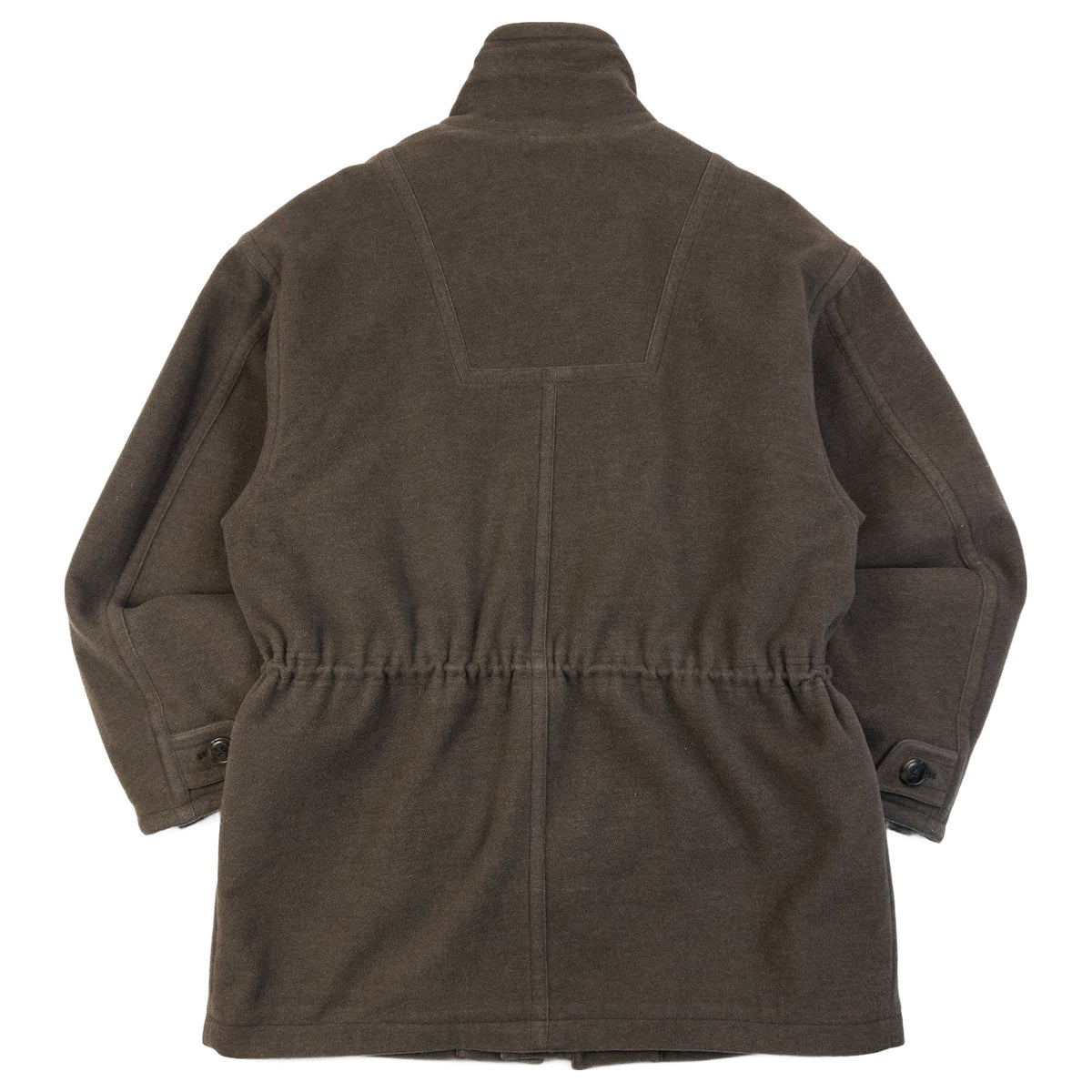 Vintage 90s Hugo Boss Wool Cashmere Button Up Funnel Neck Jacket in brown, photo 2