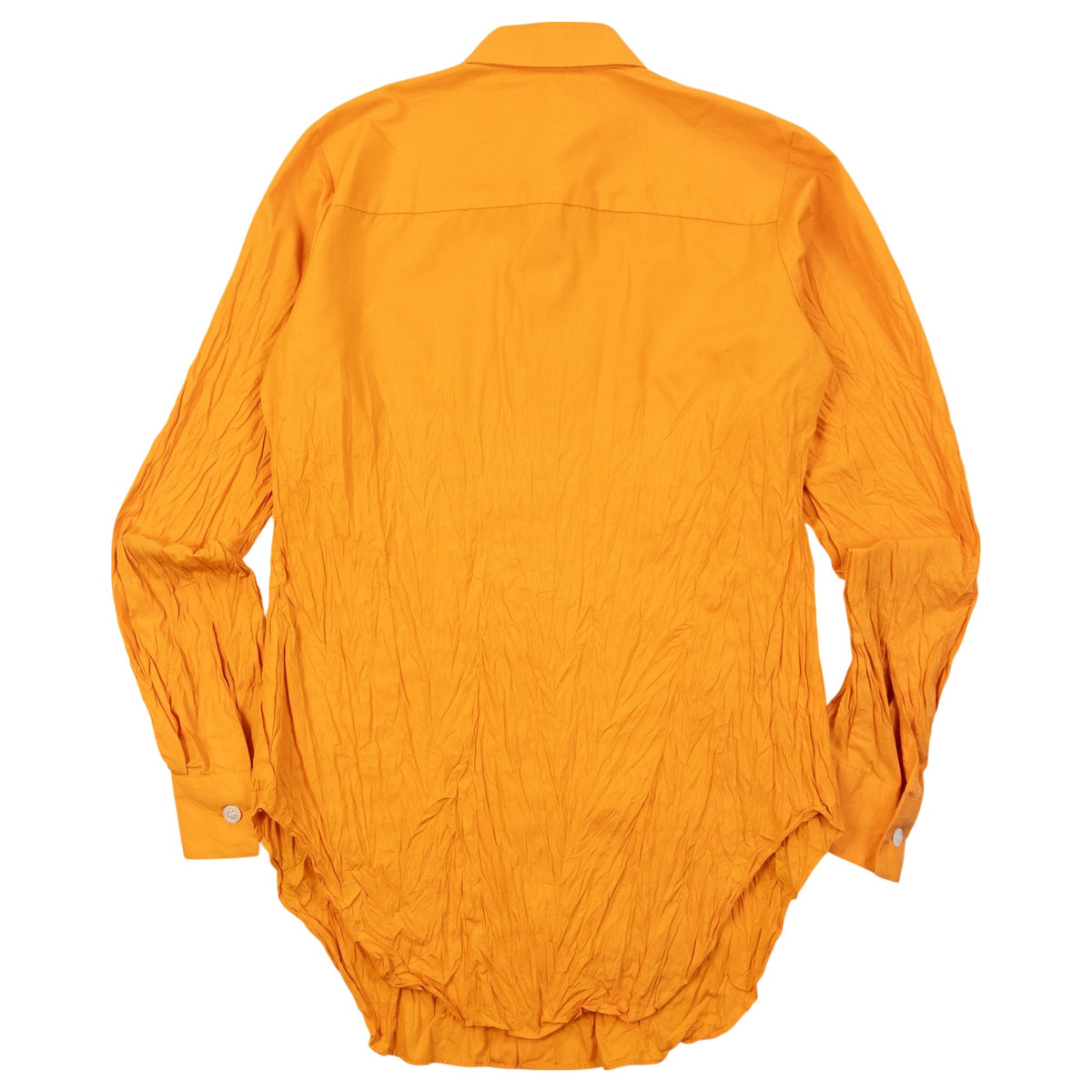 Vintage 2000s Issey Miyake Design Studio Crinkle Long Sleeve Button Up Shirt in oriverange, photo 2