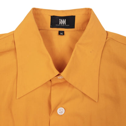 Vintage 2000s Issey Miyake Design Studio Crinkle Long Sleeve Button Up Shirt in oriverange, photo 3