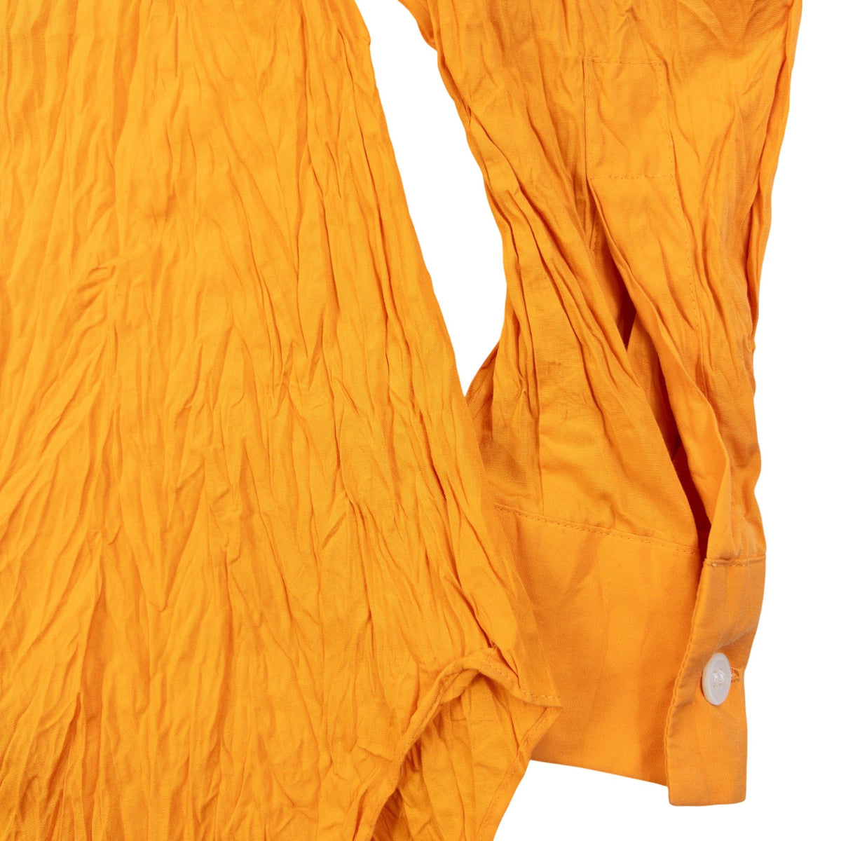 Vintage 2000s Issey Miyake Design Studio Crinkle Long Sleeve Button Up Shirt in oriverange, photo 4