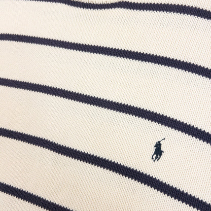 Vintage 90s Polo By Ralph Lauren Striped Knit Jumper in cream, photo 4
