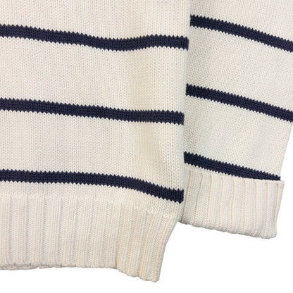 Vintage 90s Polo By Ralph Lauren Striped Knit Jumper in cream, photo 6