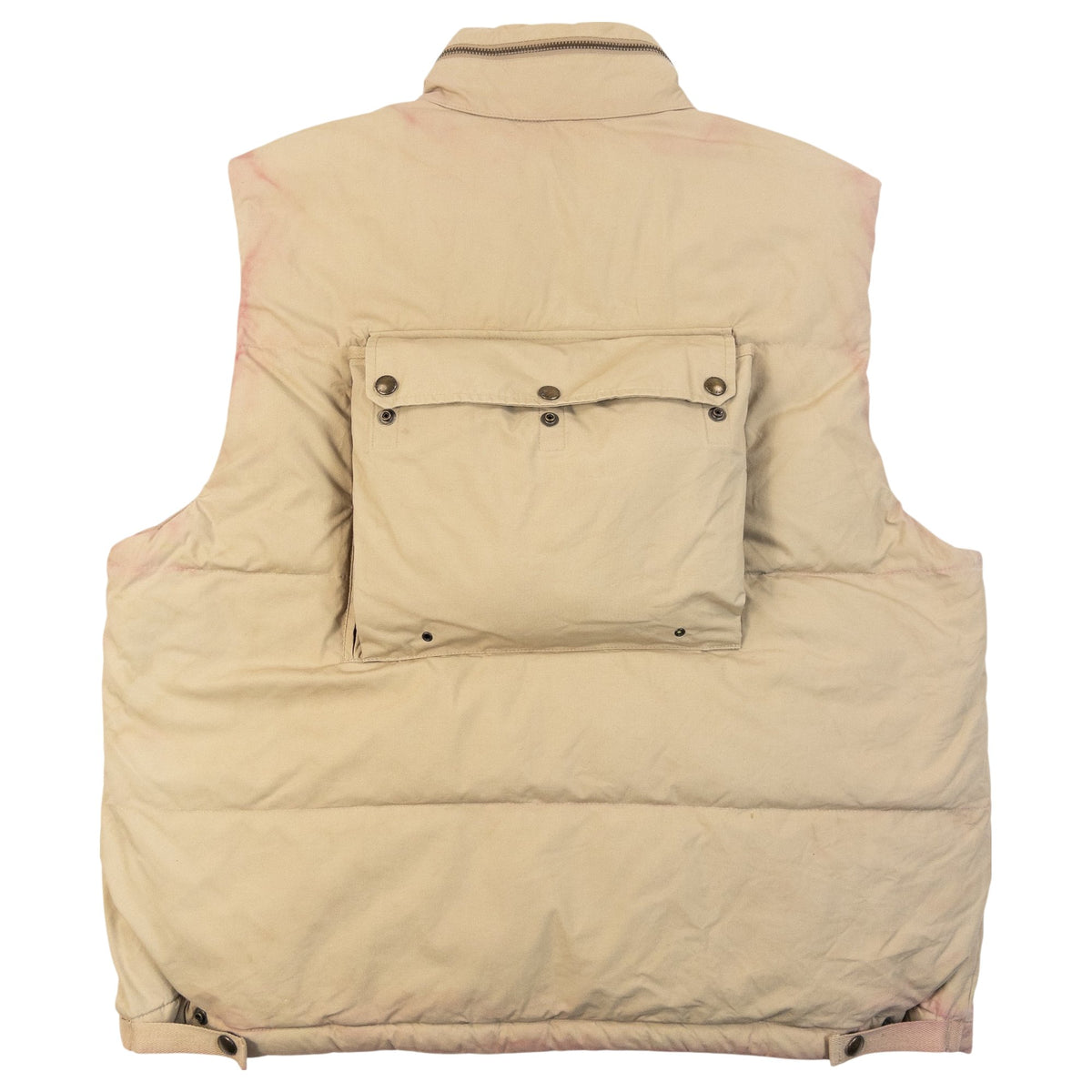 Vintage 90s Polo Ralph Lauren Down Padded Multi Cargo Pocket Vest in beige, photo 3