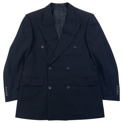 Vintage 90s YSL Yves Saint Laurent Navy Double Breasted Wool Suit, photo 2