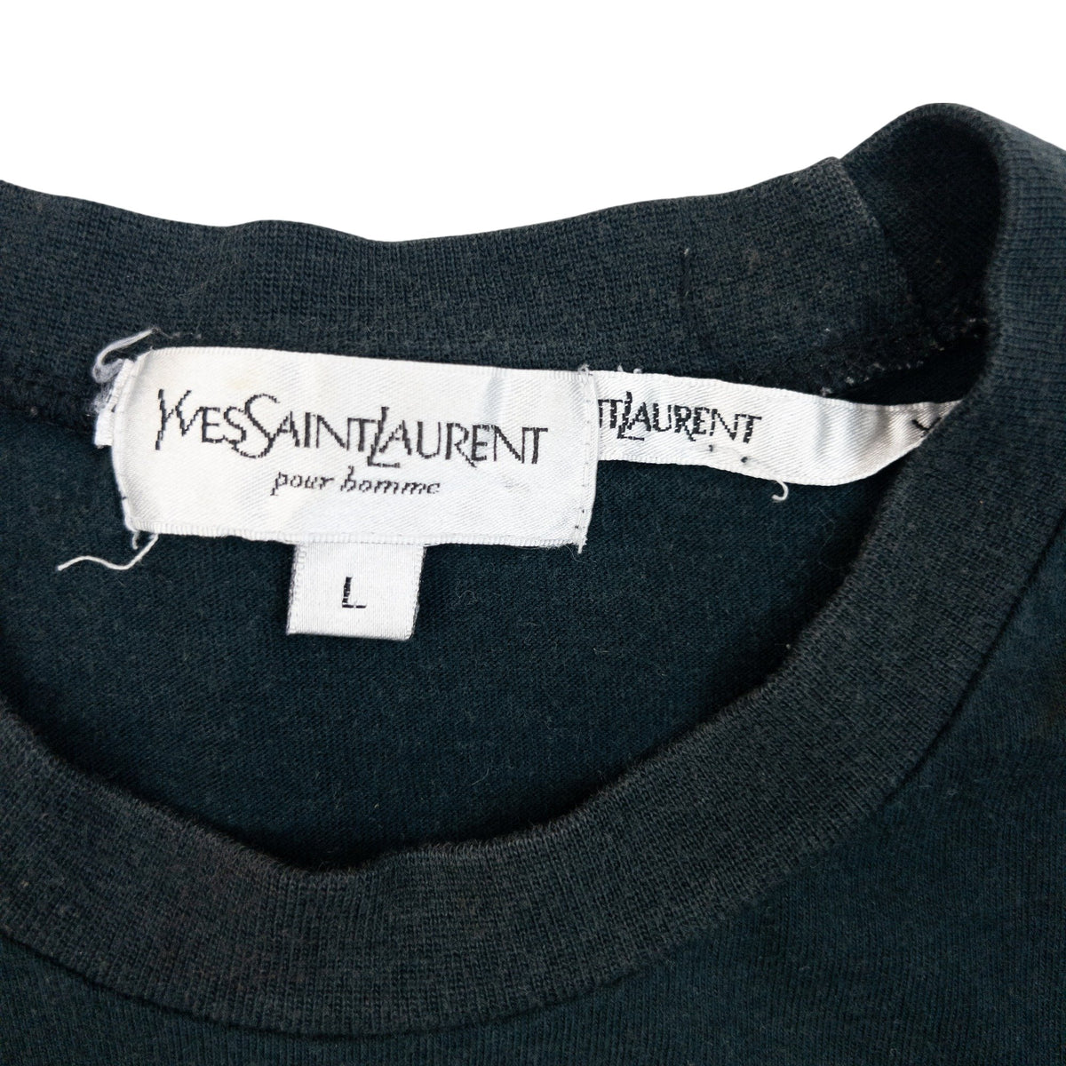 Vintage 90s YSL Yves Saint Laurent Pour Homme Logo T Shirt in black, photo 4