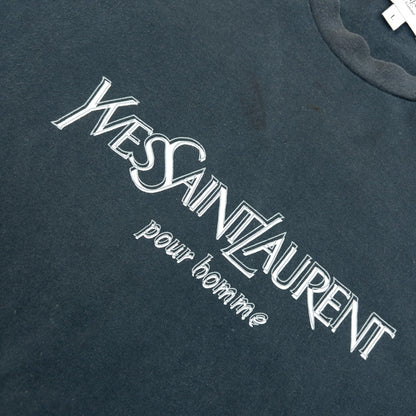 Vintage 90s YSL Yves Saint Laurent Pour Homme Logo T Shirt in black, photo 6