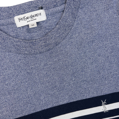 Vintage 90s YSL Yves Saint Laurent Pour Homme Striped T Shirt in blue, photo 4